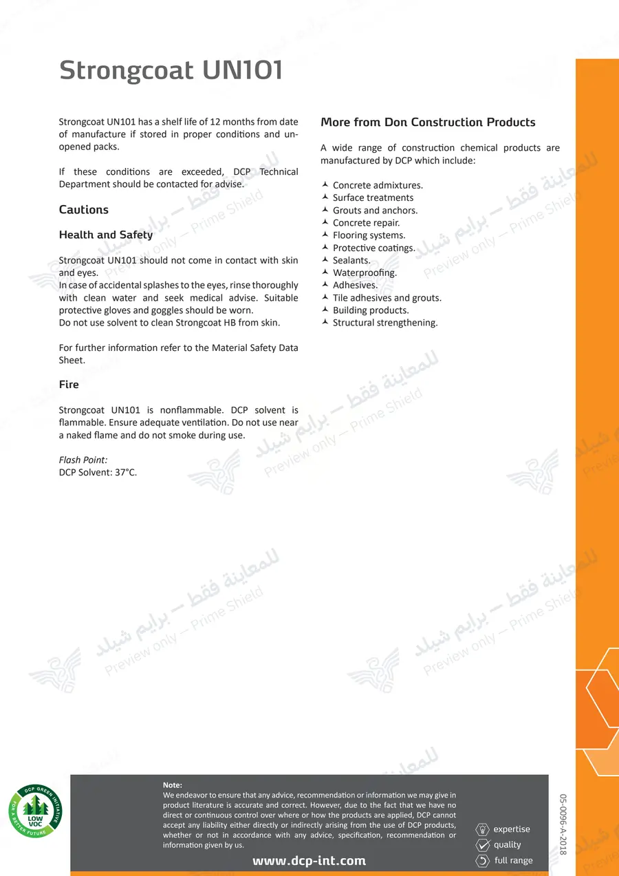 الصفحة 13 من 13 — Strongcoat UN101 — النشرة الرسمية (EN)