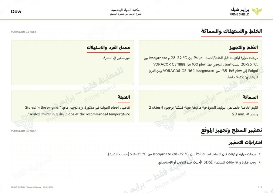 Page 5 of 10 — VORACOR CS 1888 — Arabic explanation