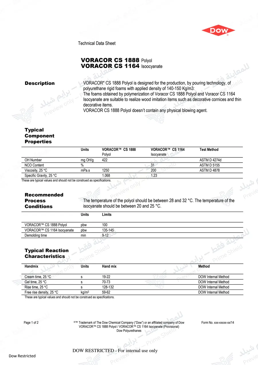 الصفحة 9 من 10 — VORACOR CS 1888 — النشرة الرسمية (EN)