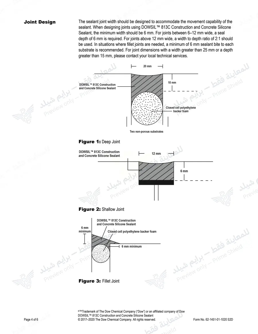 الصفحة 14 من 16 — 813C Construction and Concrete Silicone — النشرة الرسمية (EN)