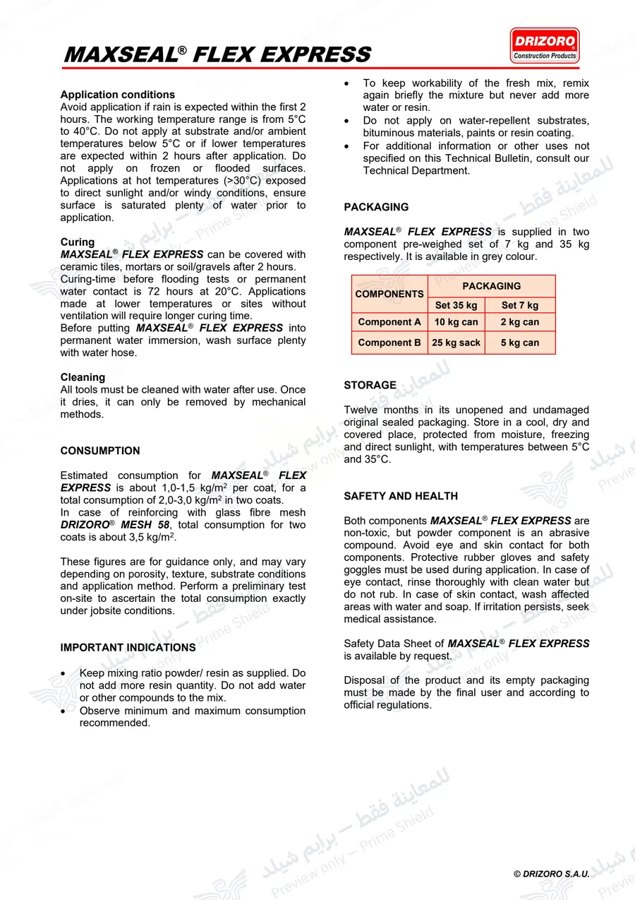 Page 13 of 14 — Maxseal Flex Express — Official sheet (EN)