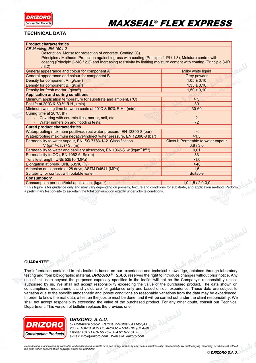 Page 14 of 14 — Maxseal Flex Express — Official sheet (EN)