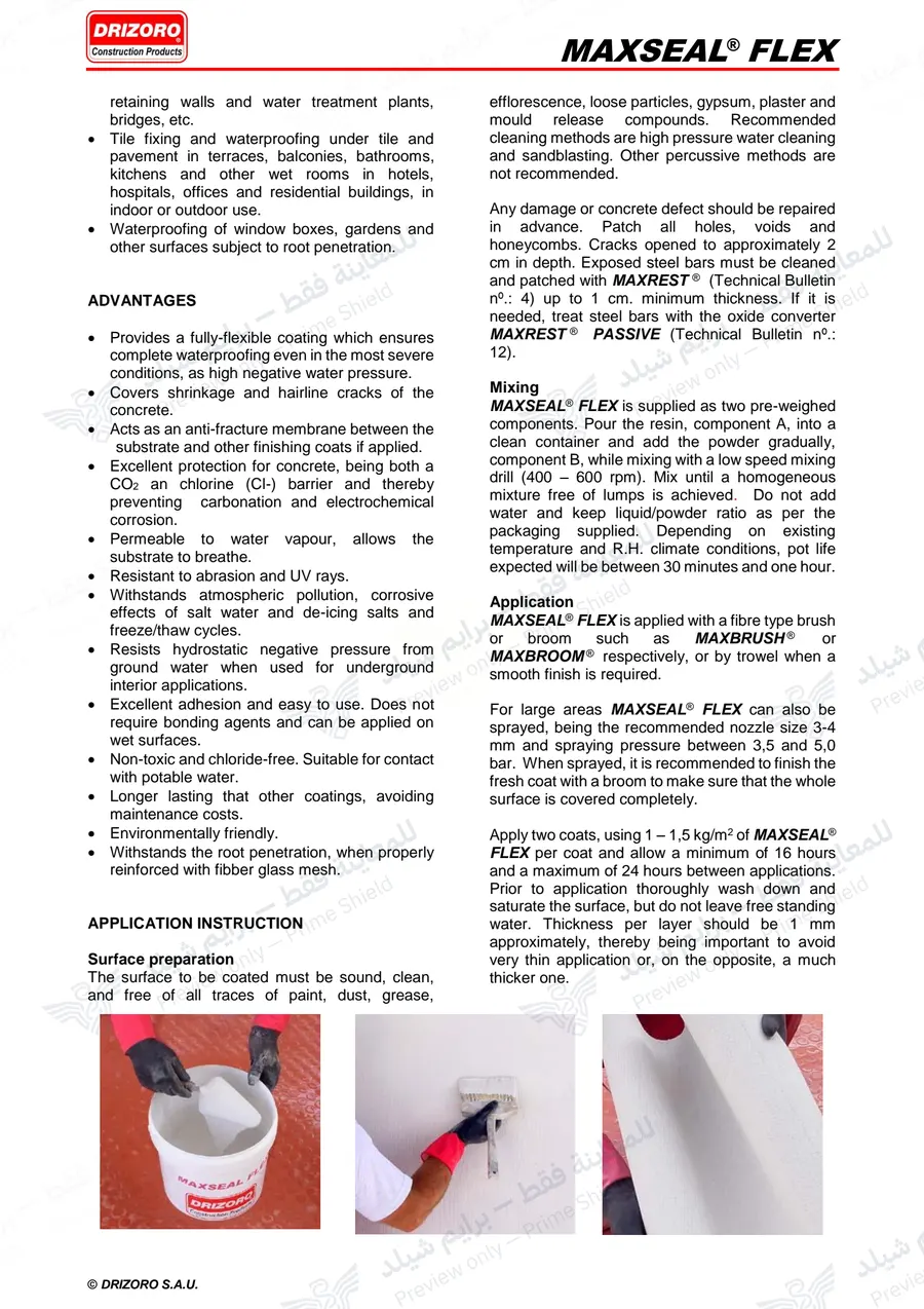 الصفحة 13 من 15 — Maxseal Flex — النشرة الرسمية (EN)