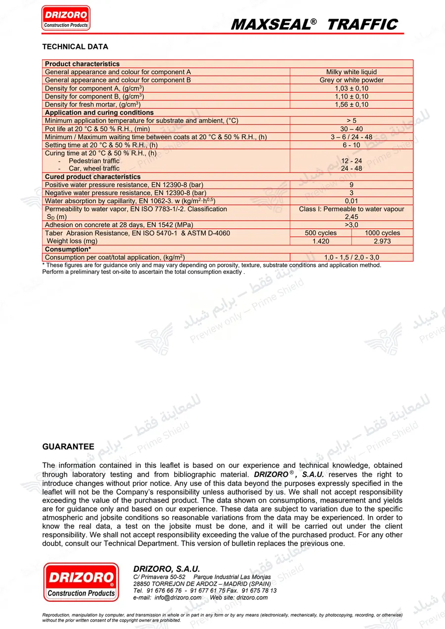 الصفحة 19 من 19 — Maxseal Traffic — النشرة الرسمية (EN)