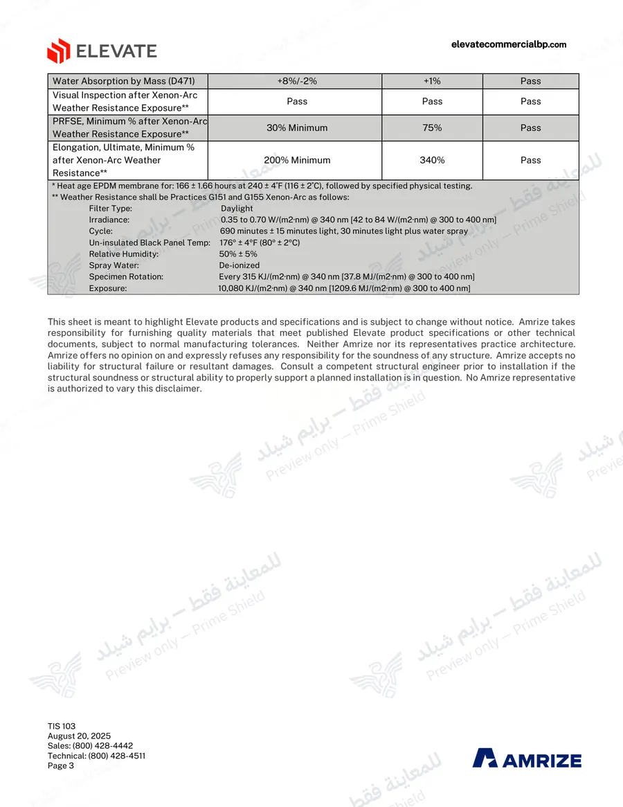 الصفحة 11 من 11 — Low-Slope Fire Retardant RubberGard EPDM — النشرة الرسمية (EN)
