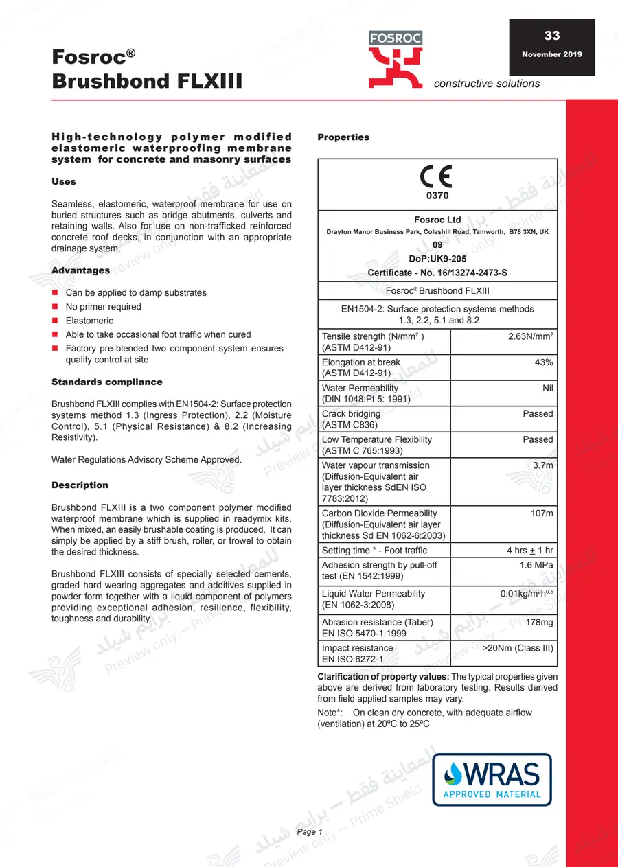 Page 11 of 12 — Brushbond FLXIII — Official sheet (EN)