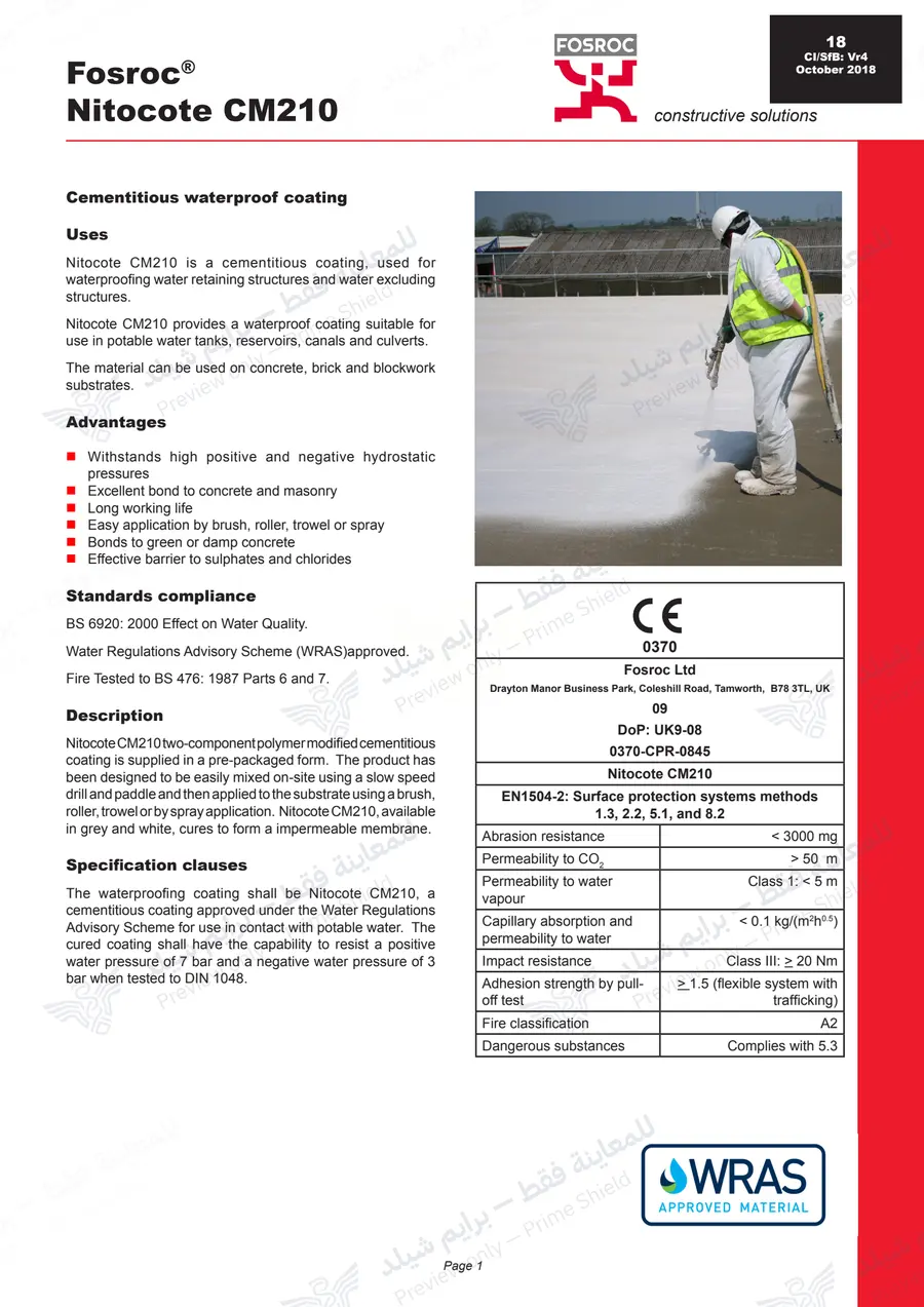 Page 11 of 14 — Nitocote CM210 — Official sheet (EN)