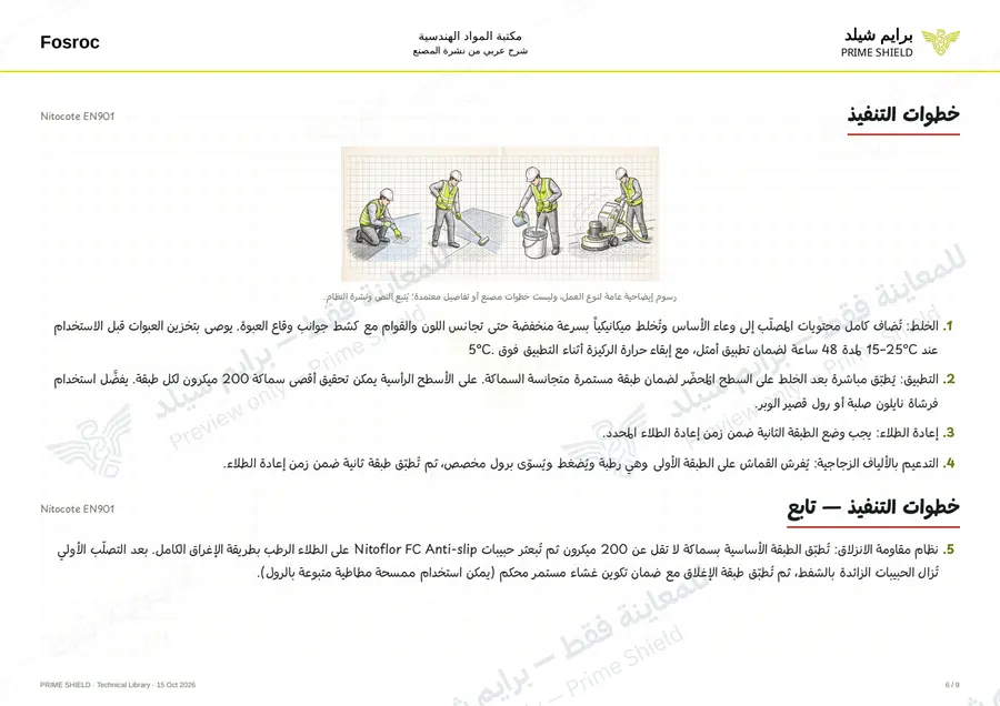 الصفحة 6 من 12 — Nitocote EN901 — الشرح العربي