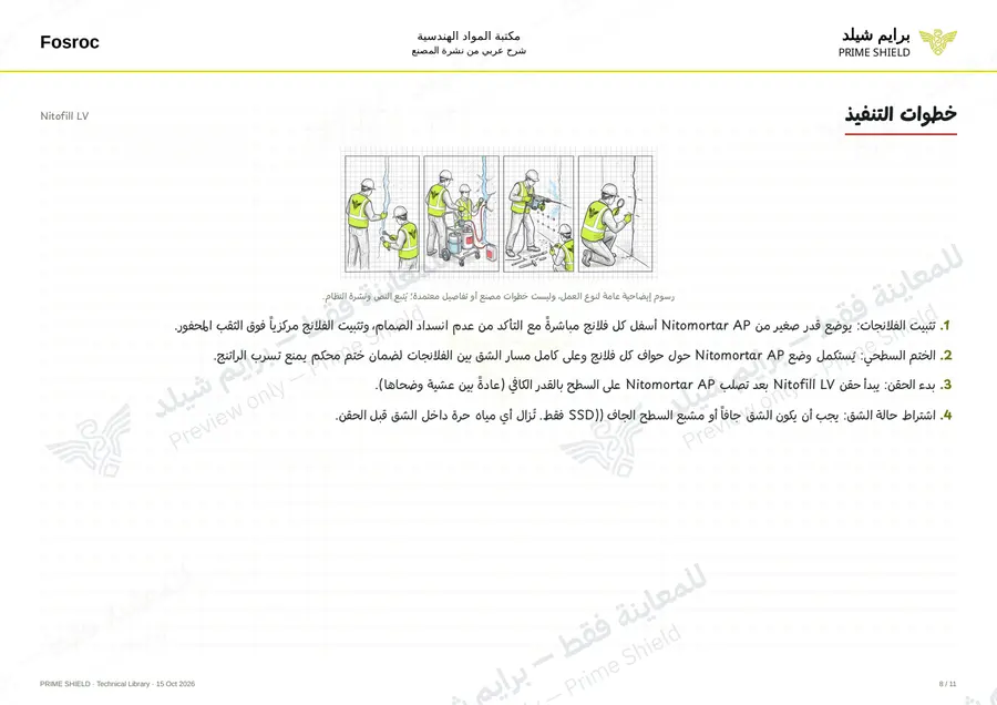 الصفحة 8 من 14 — Nitofill LV — الشرح العربي