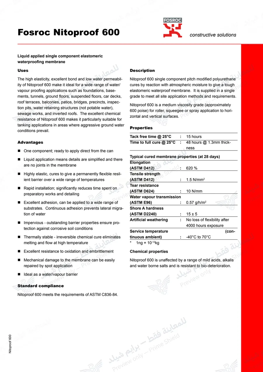 الصفحة 10 من 13 — Nitoproof 600 — النشرة الرسمية (EN)