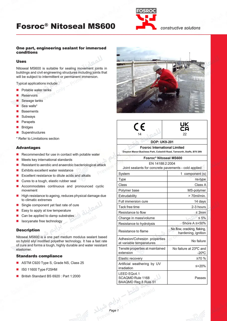 Page 12 of 14 — Nitoseal MS600 — Official sheet (EN)