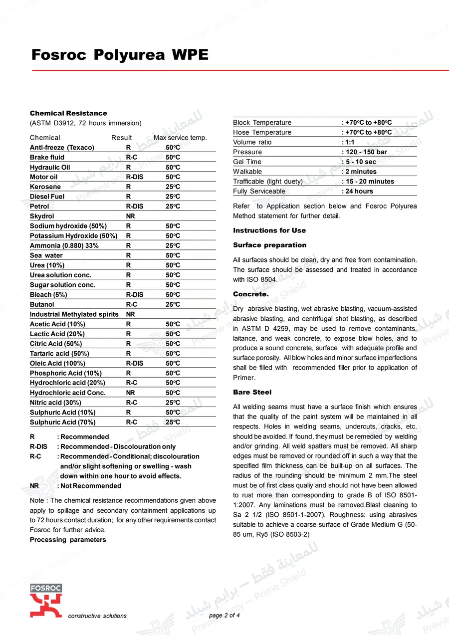الصفحة 13 من 15 — Polyurea WPE — النشرة الرسمية (EN)