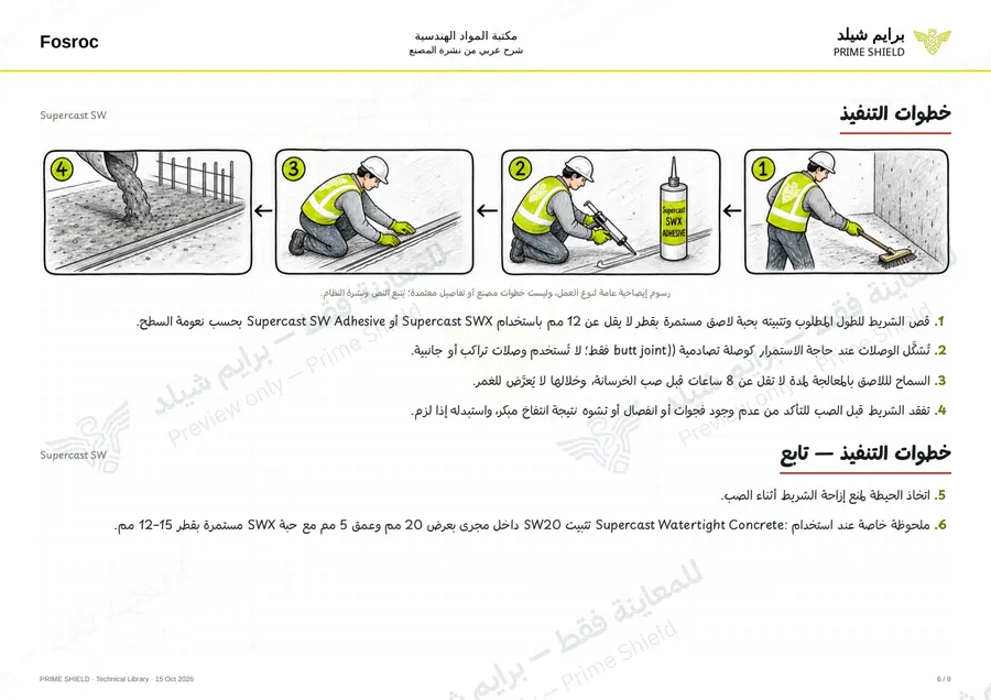Page 6 of 13 — Supercast SW — Arabic explanation