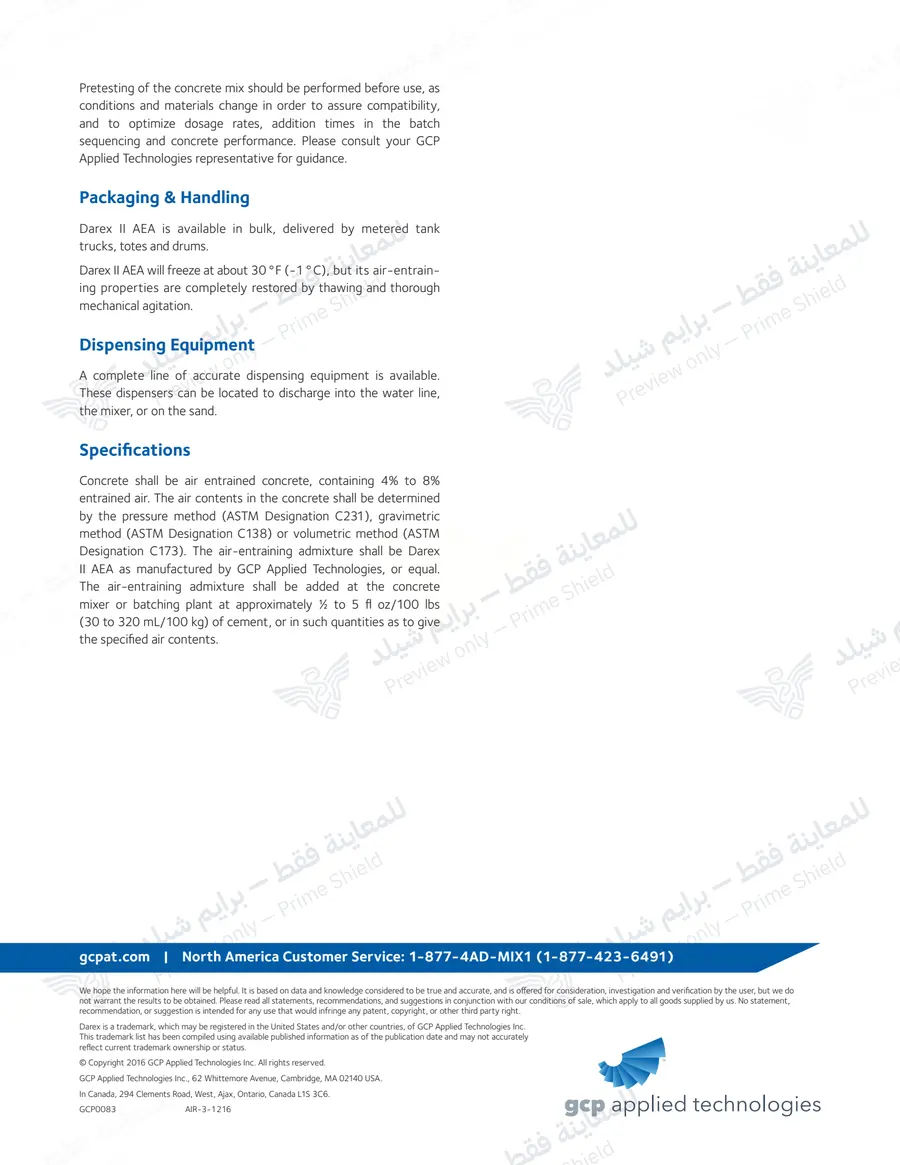 الصفحة 11 من 11 — Darex II AEA — النشرة الرسمية (EN)
