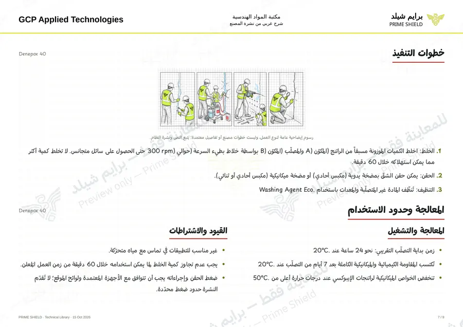 Page 7 of 12 — Denepox 40 — Arabic explanation