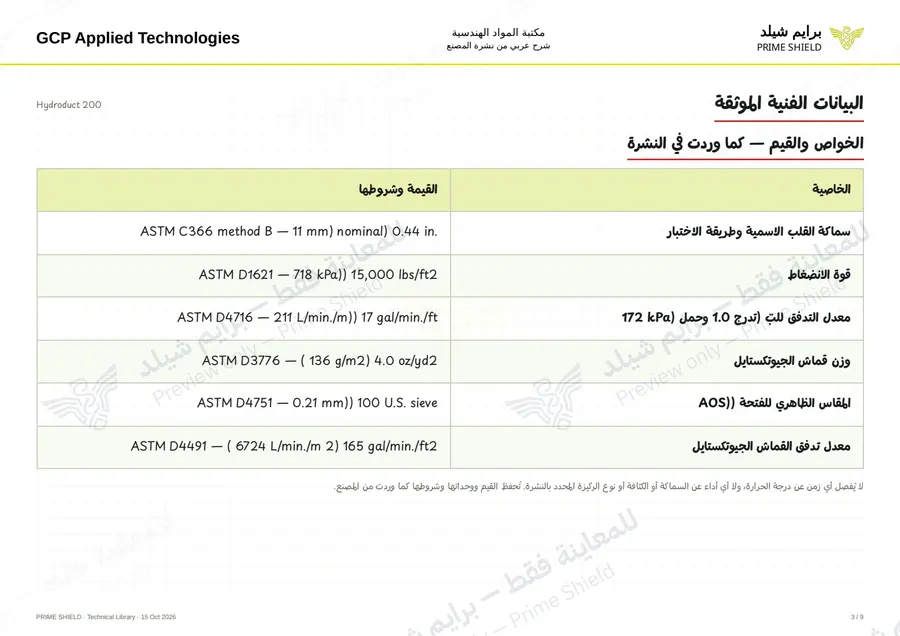 الصفحة 3 من 13 — Hydroduct 200 — الشرح العربي