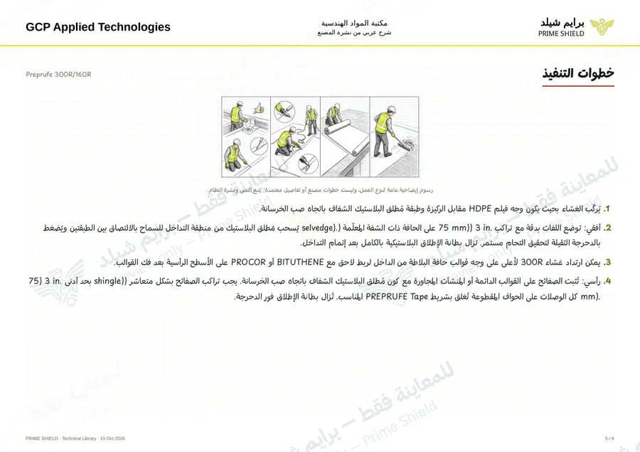 الصفحة 5 من 16 — Preprufe 300R/160R — الشرح العربي