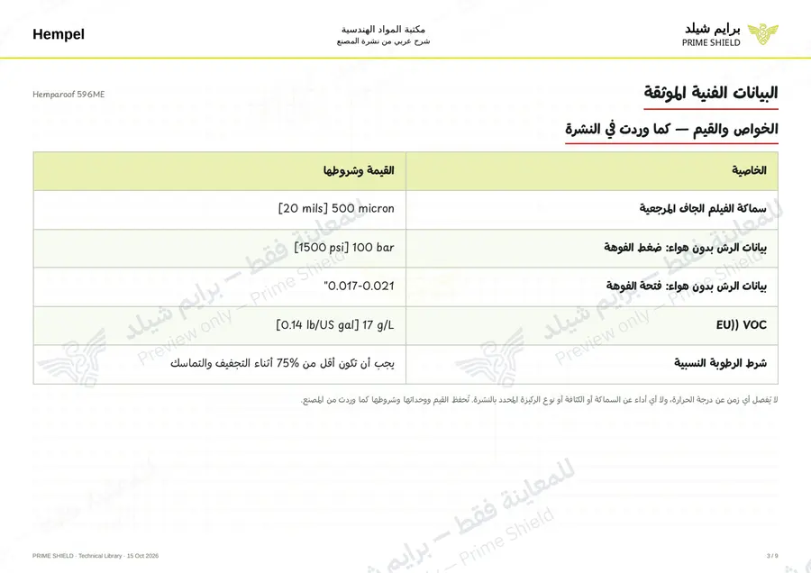 الصفحة 3 من 12 — Hemparoof 596ME — الشرح العربي