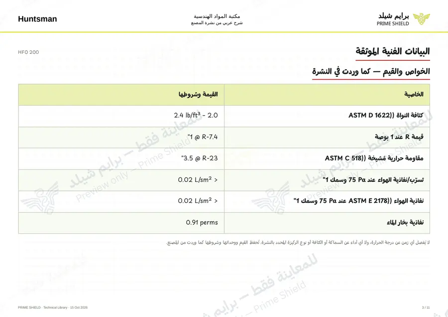 Page 3 of 13 — HFO 200 — Arabic explanation