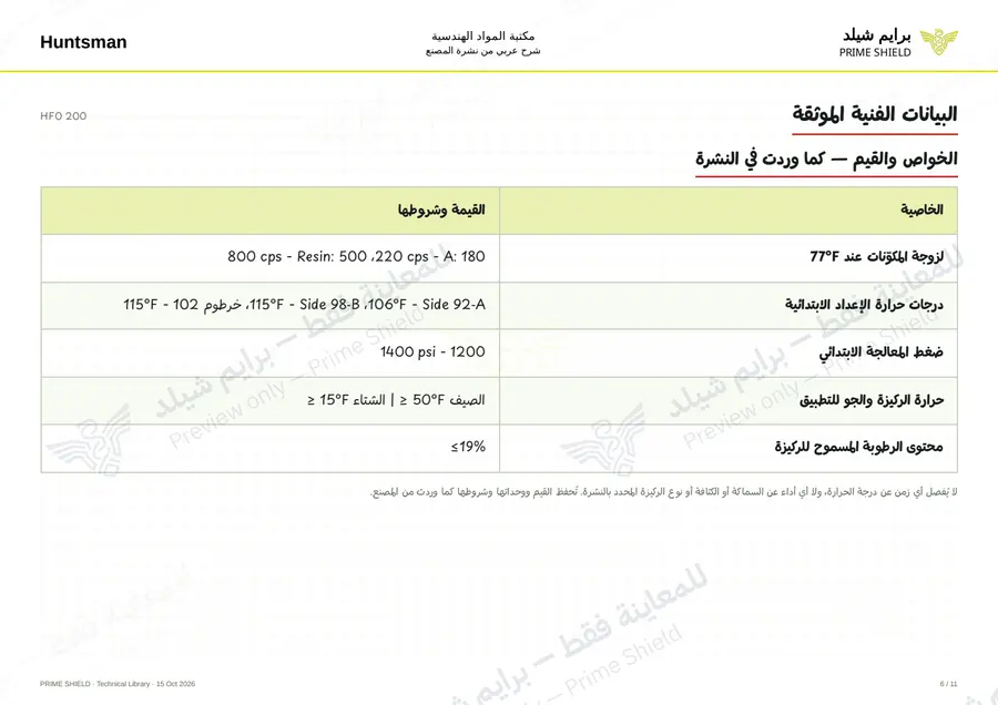 الصفحة 6 من 13 — HFO 200 — الشرح العربي