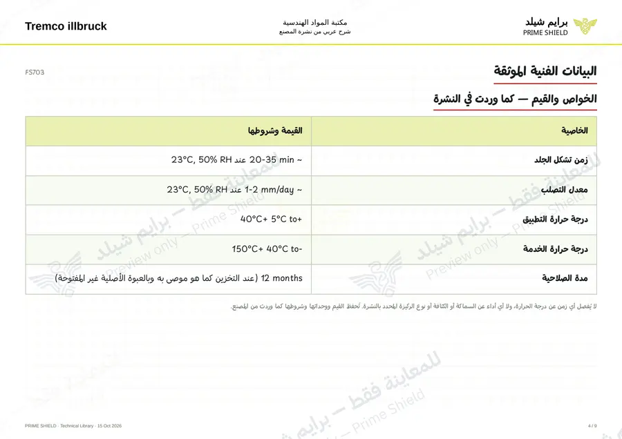 Page 4 of 13 — FS703 — Arabic explanation