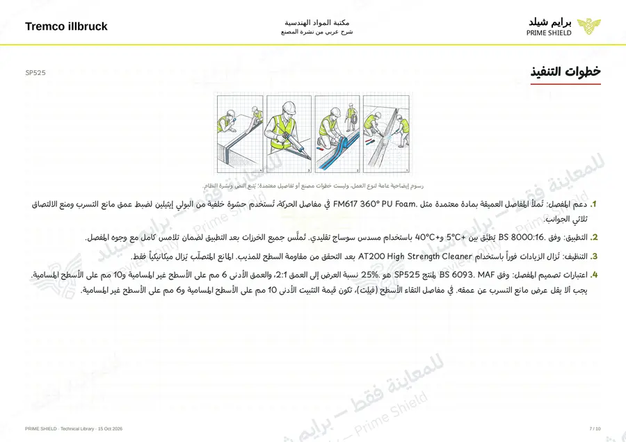 Page 7 of 12 — SP525 — Arabic explanation