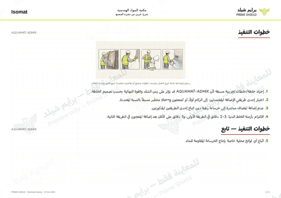الصفحة 6 من 11 — AQUAMAT-ADMIX — الشرح العربي