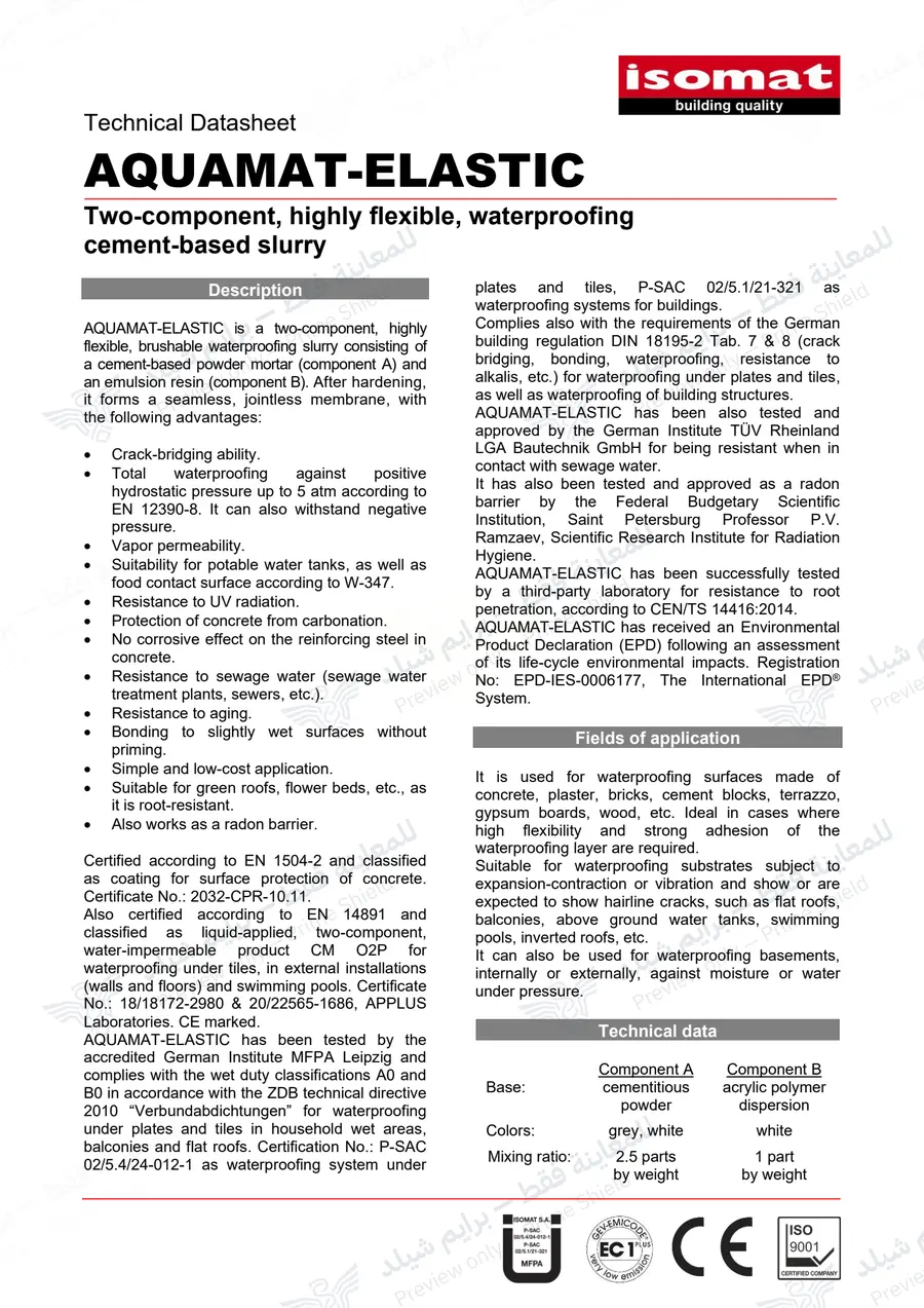Page 12 of 17 — AQUAMAT-ELASTIC — Official sheet (EN)