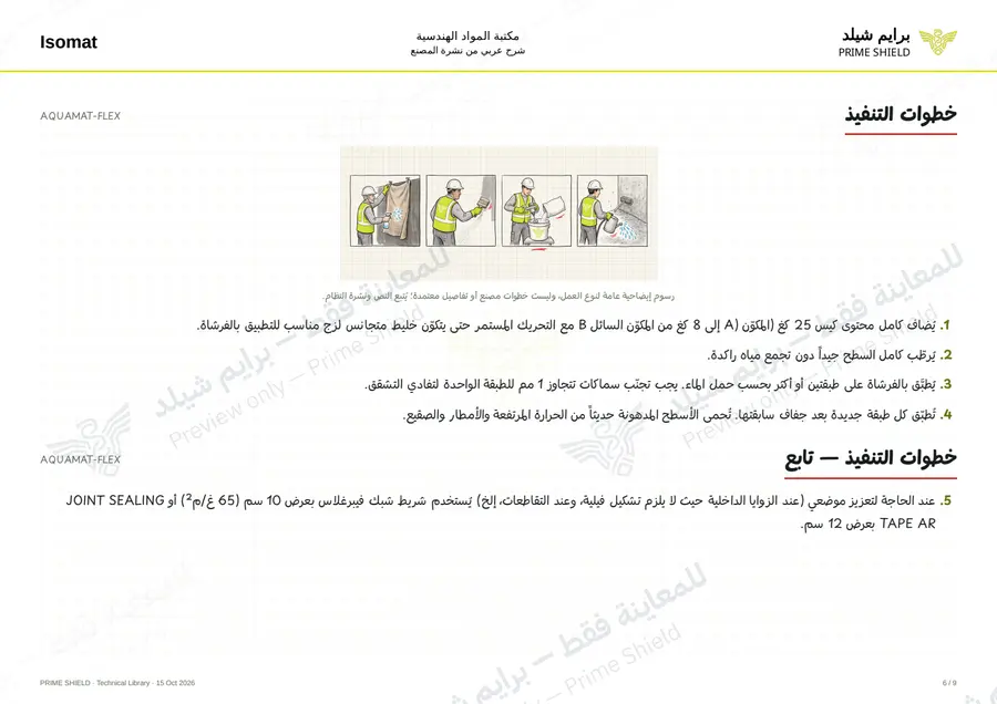 Page 6 of 12 — AQUAMAT-FLEX — Arabic explanation