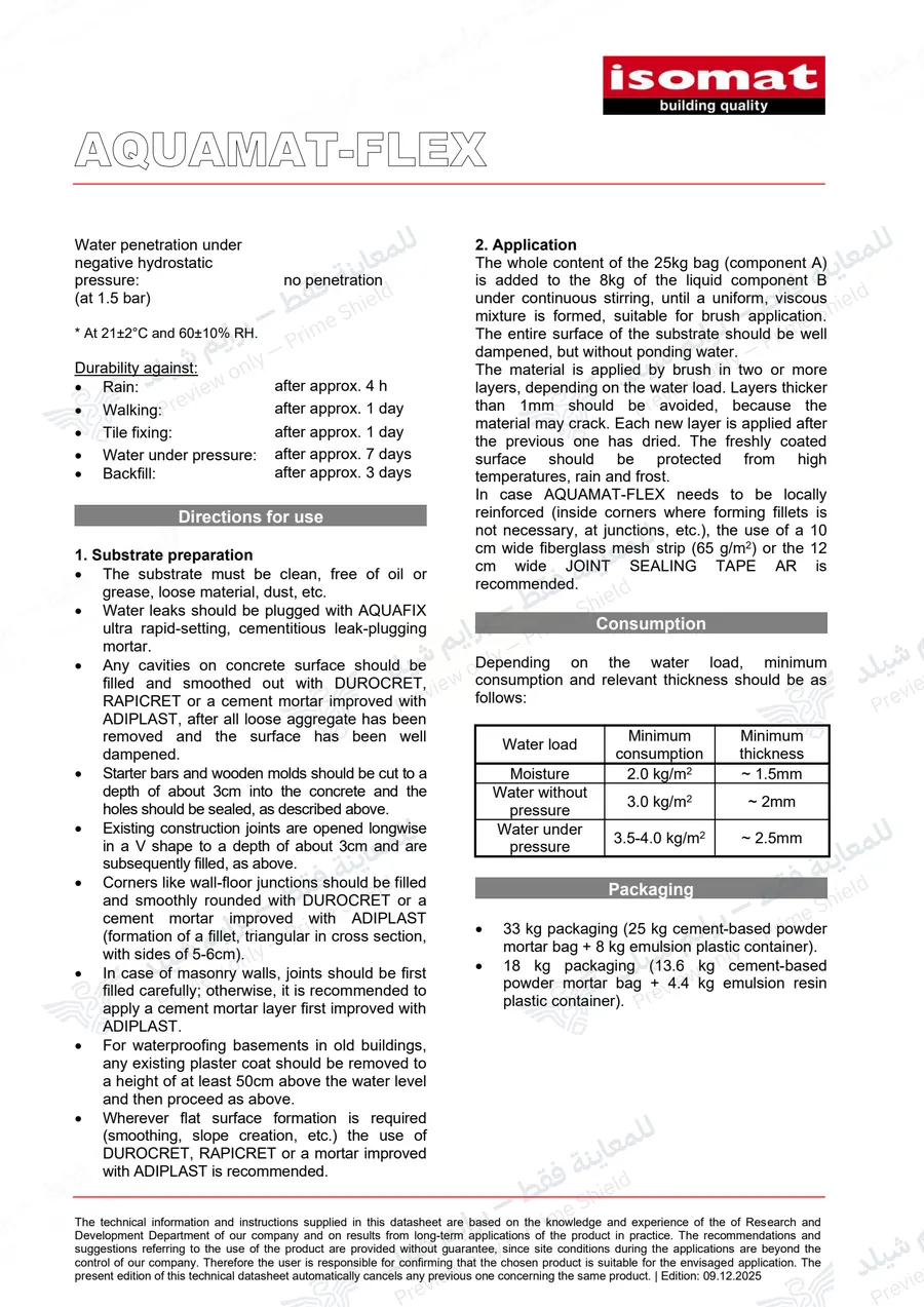 Page 11 of 12 — AQUAMAT-FLEX — Official sheet (EN)