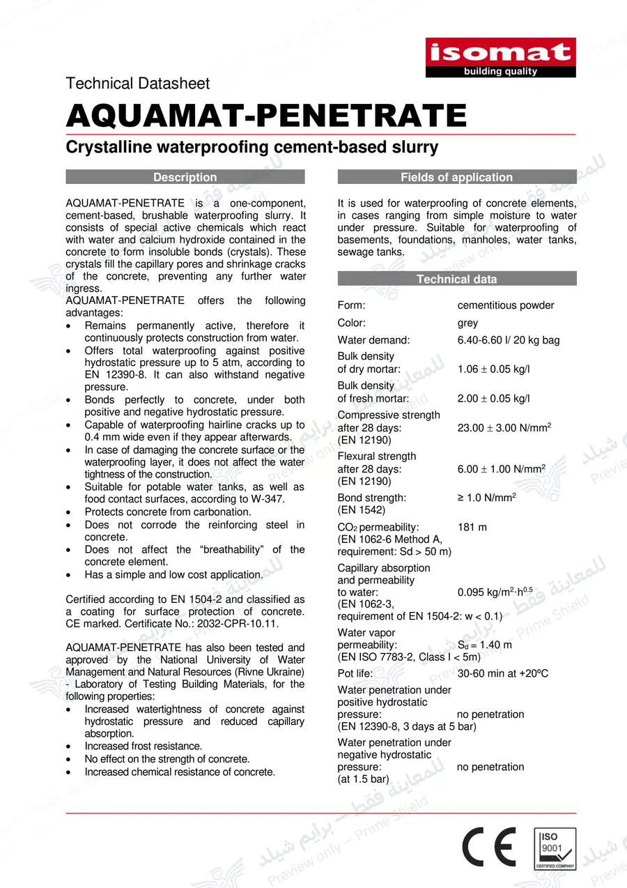 Page 10 of 12 — AQUAMAT-PENETRATE — Official sheet (EN)