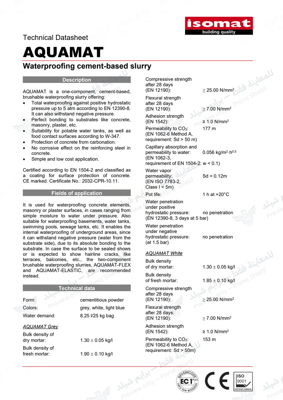Page 10 of 14 — AQUAMAT — Official sheet (EN)