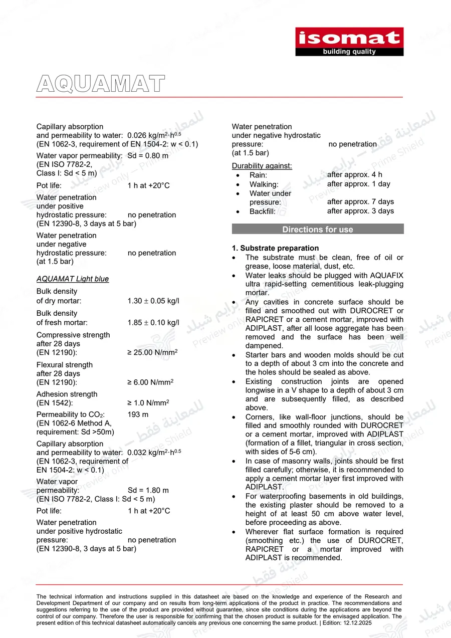 Page 11 of 14 — AQUAMAT — Official sheet (EN)