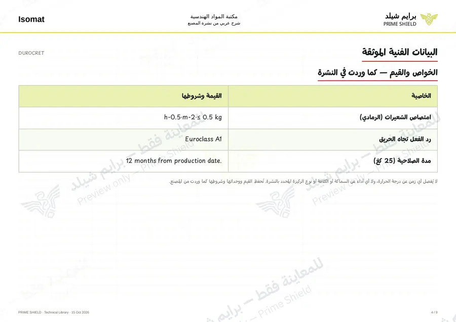 الصفحة 4 من 12 — DUROCRET — الشرح العربي