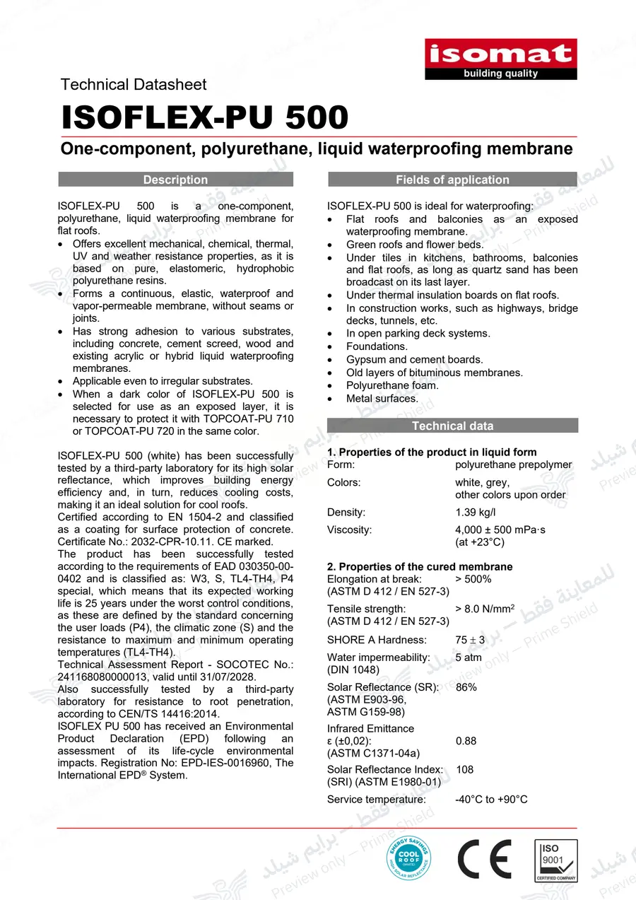 الصفحة 12 من 16 — ISOFLEX-PU 500 — النشرة الرسمية (EN)