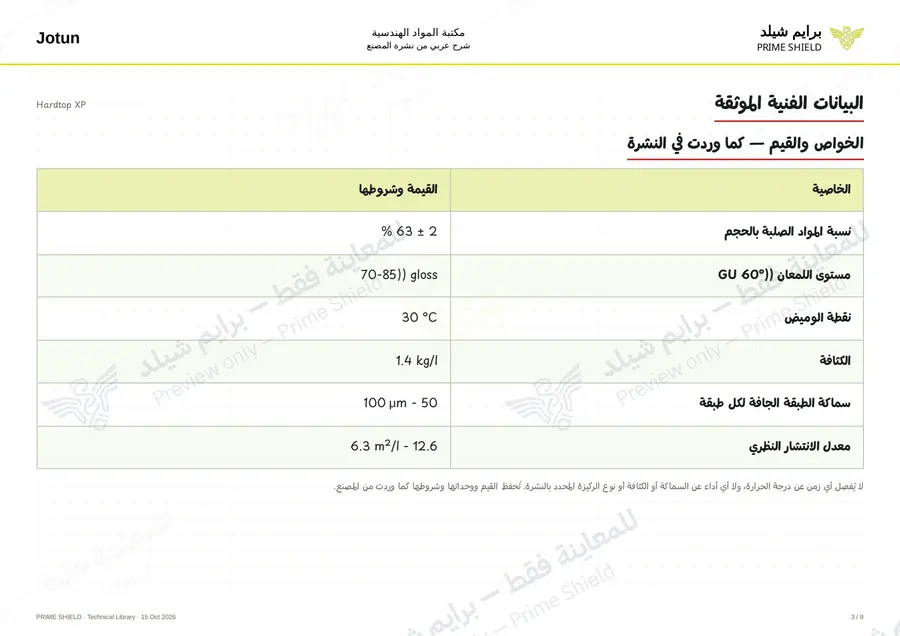 Page 3 of 14 — Hardtop XP — Arabic explanation