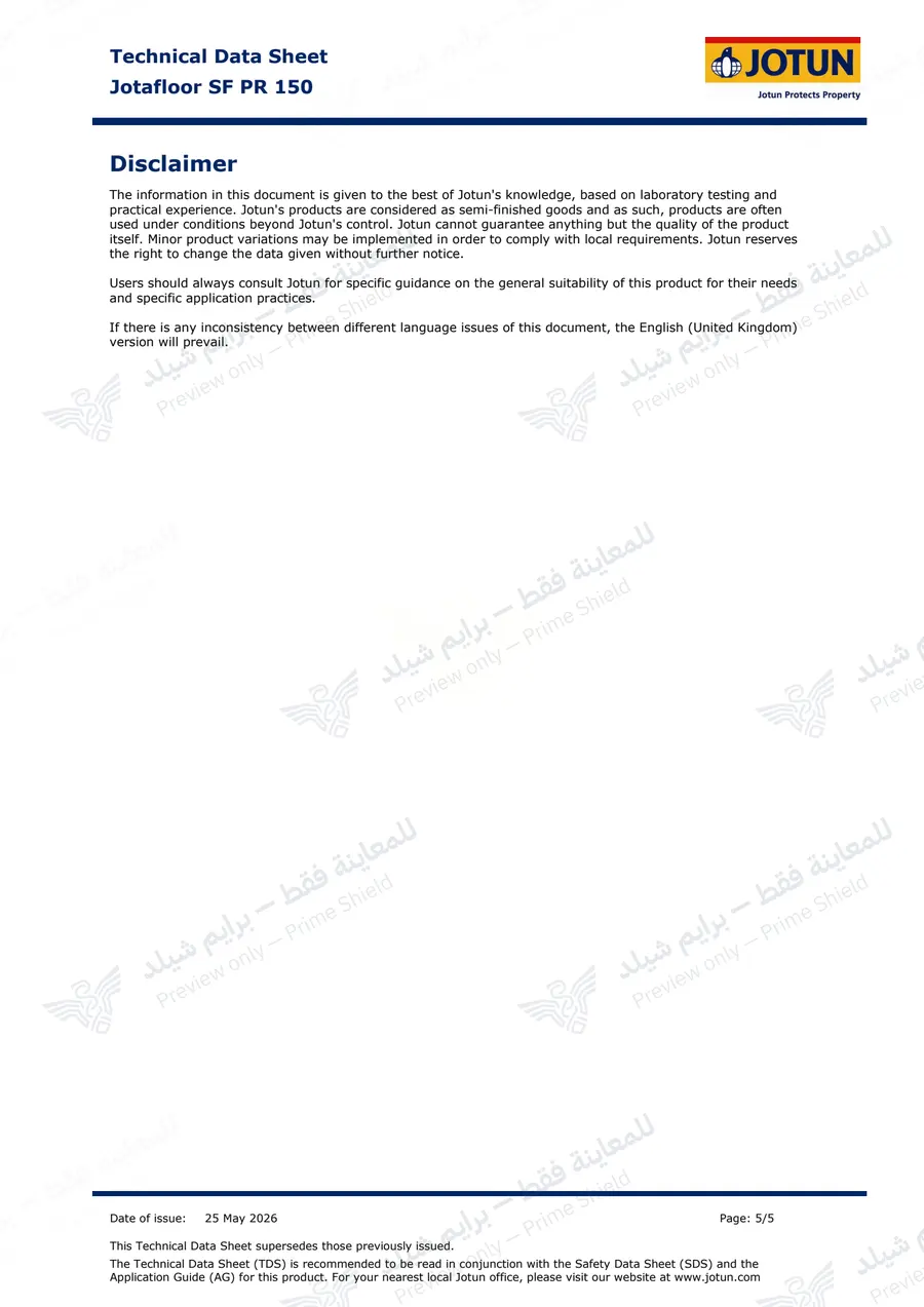 Page 14 of 18 — Jotafloor SF PR 150 — Official sheet (EN)