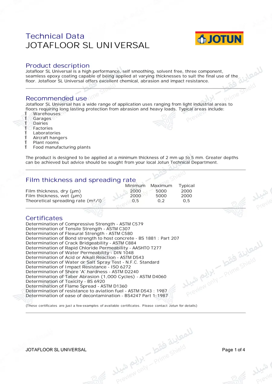 Page 12 of 15 — Jotafloor SL Universal — Official sheet (EN)