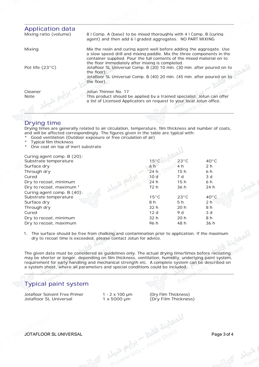 Page 14 of 15 — Jotafloor SL Universal — Official sheet (EN)