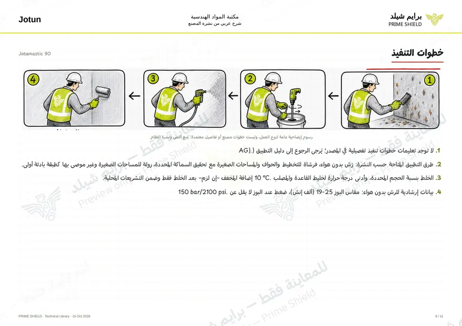 الصفحة 8 من 18 — Jotamastic 90 — الشرح العربي