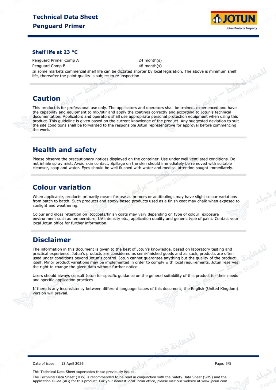 Page 14 of 14 — Penguard Primer — Official sheet (EN)