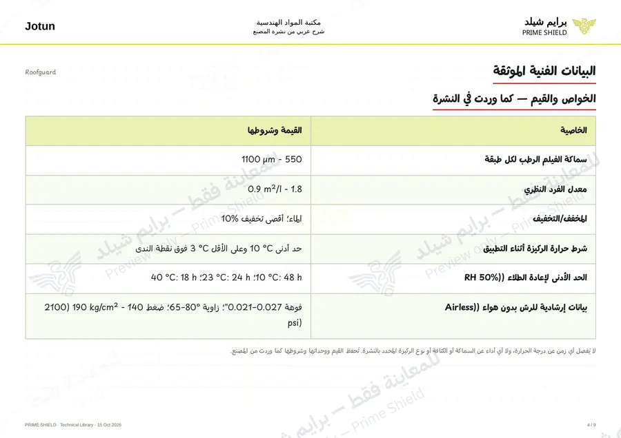 الصفحة 4 من 12 — Roofguard — الشرح العربي