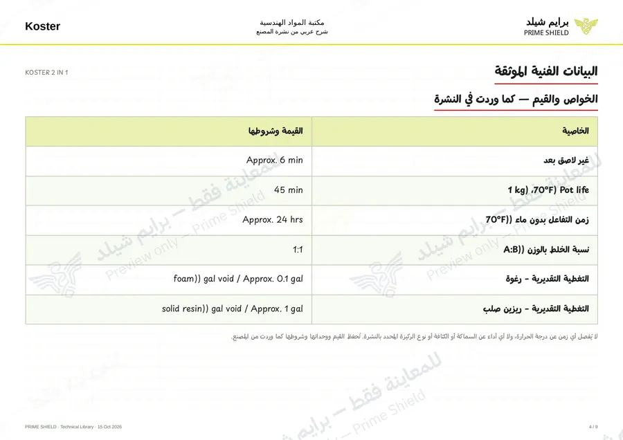 الصفحة 4 من 11 — KOSTER 2 IN 1 — الشرح العربي