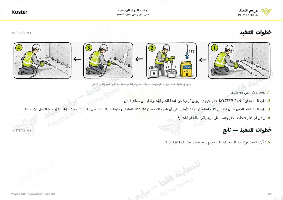 الصفحة 6 من 11 — KOSTER 2 IN 1 — الشرح العربي