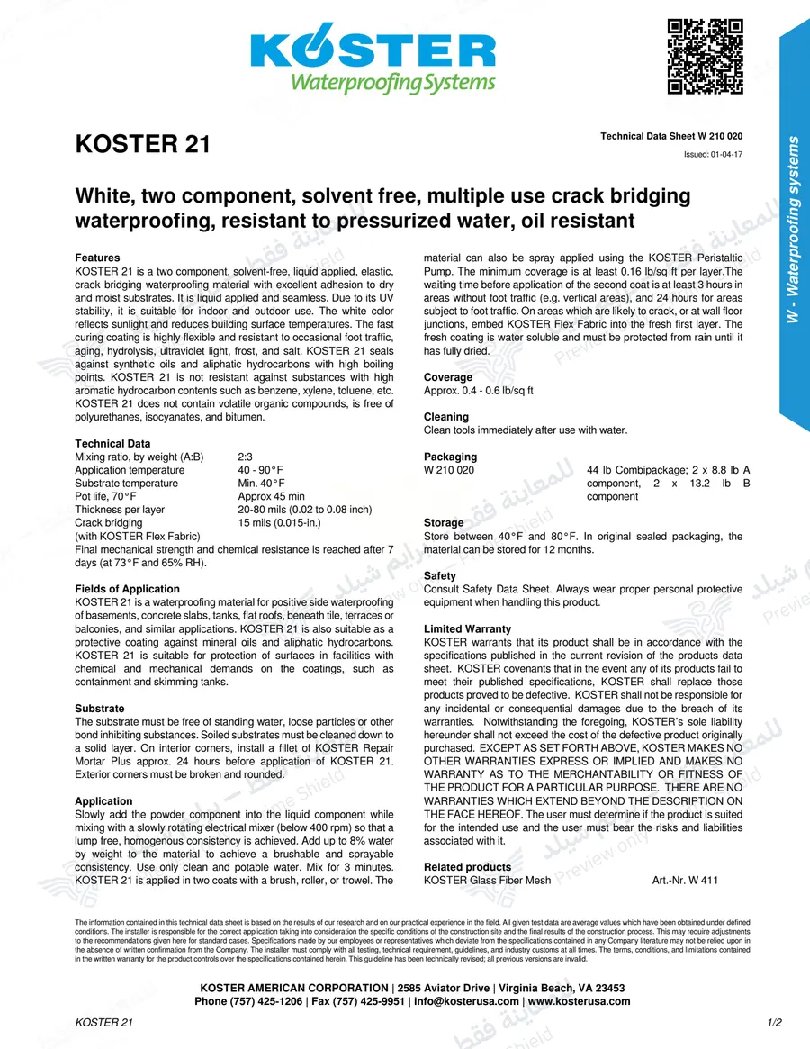 Page 9 of 10 — KOSTER 21 — Official sheet (EN)