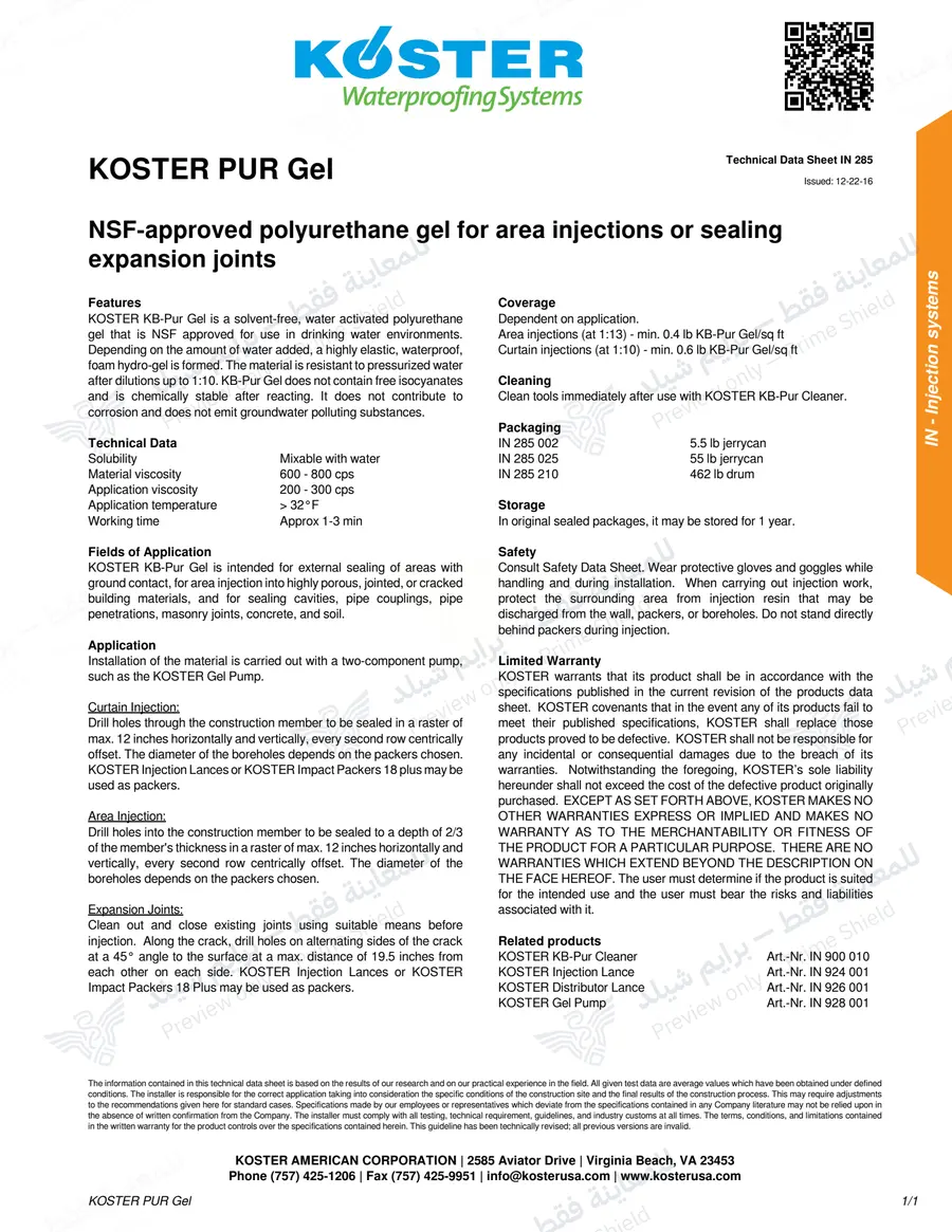 Page 10 of 10 — KOSTER KB-Pur Gel — Official sheet (EN)
