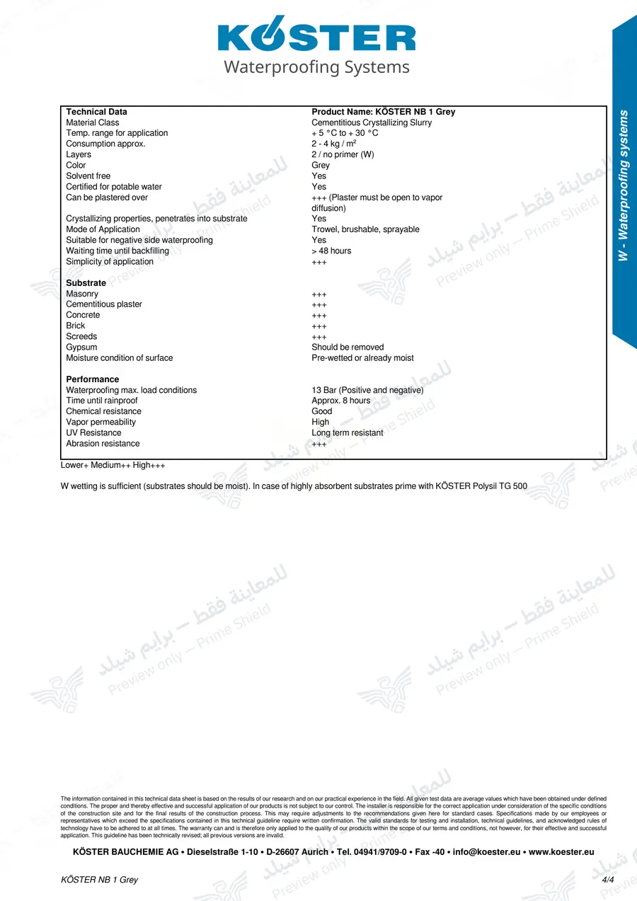 الصفحة 14 من 14 — KOSTER NB 1 Grey — النشرة الرسمية (EN)