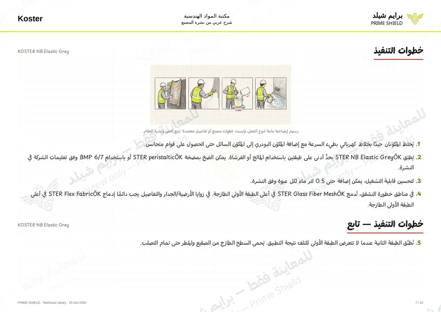 الصفحة 7 من 14 — KOSTER NB Elastic Grey — الشرح العربي