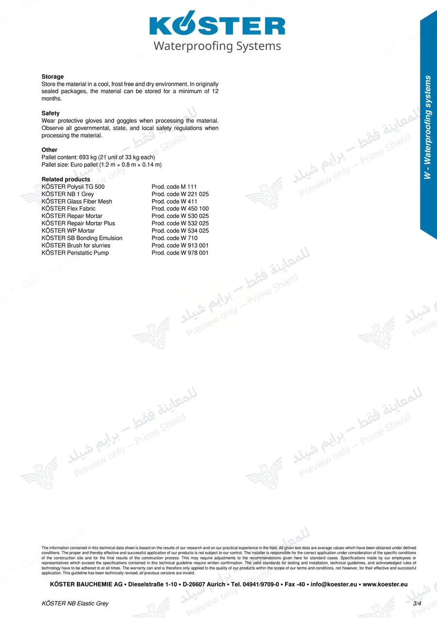الصفحة 13 من 14 — KOSTER NB Elastic Grey — النشرة الرسمية (EN)