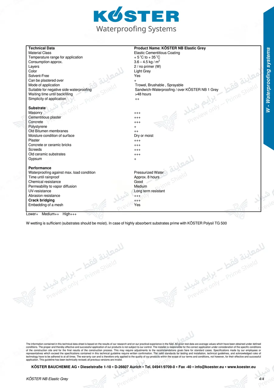 الصفحة 14 من 14 — KOSTER NB Elastic Grey — النشرة الرسمية (EN)